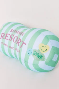 Almofada em riscas verde SmileyWorld®