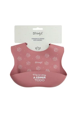 Babete de silicone rosa - vou comer tudo