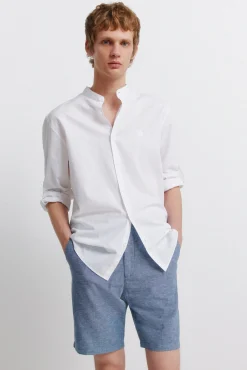 Bermuda em linho comfort slim fit