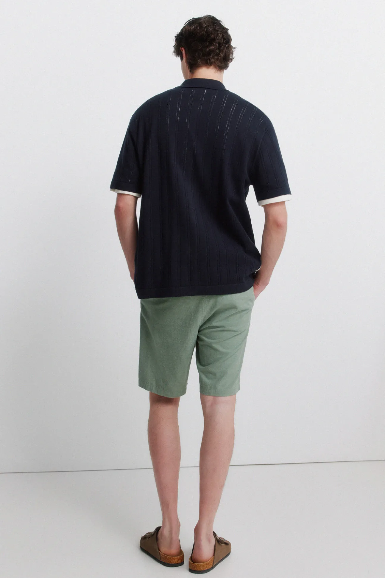 Bermuda em linho comfort slim fit