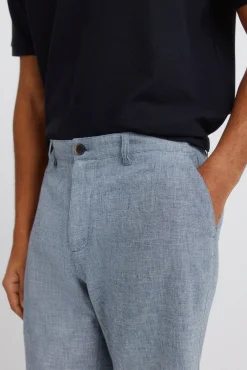 Bermudas de linho dobby comfort fit