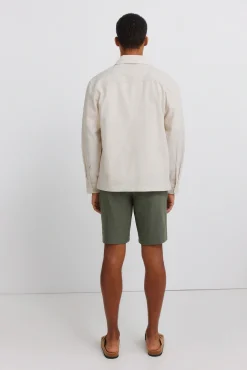 Bermudas de linho dobby comfort fit