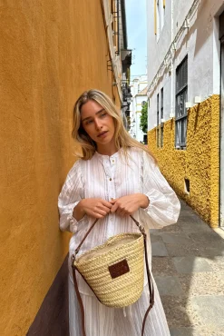 Bolsa de pele tipo balde