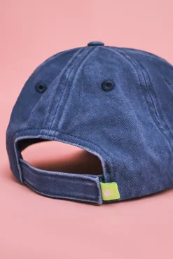 Boné em algodão azul com logo bordado