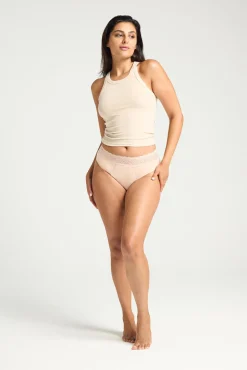 Braga menstrual encaje alta bambú negra absorción maxi