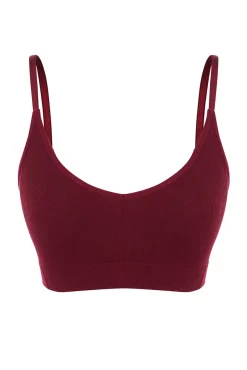 Bralette e com alças cor de vinho
