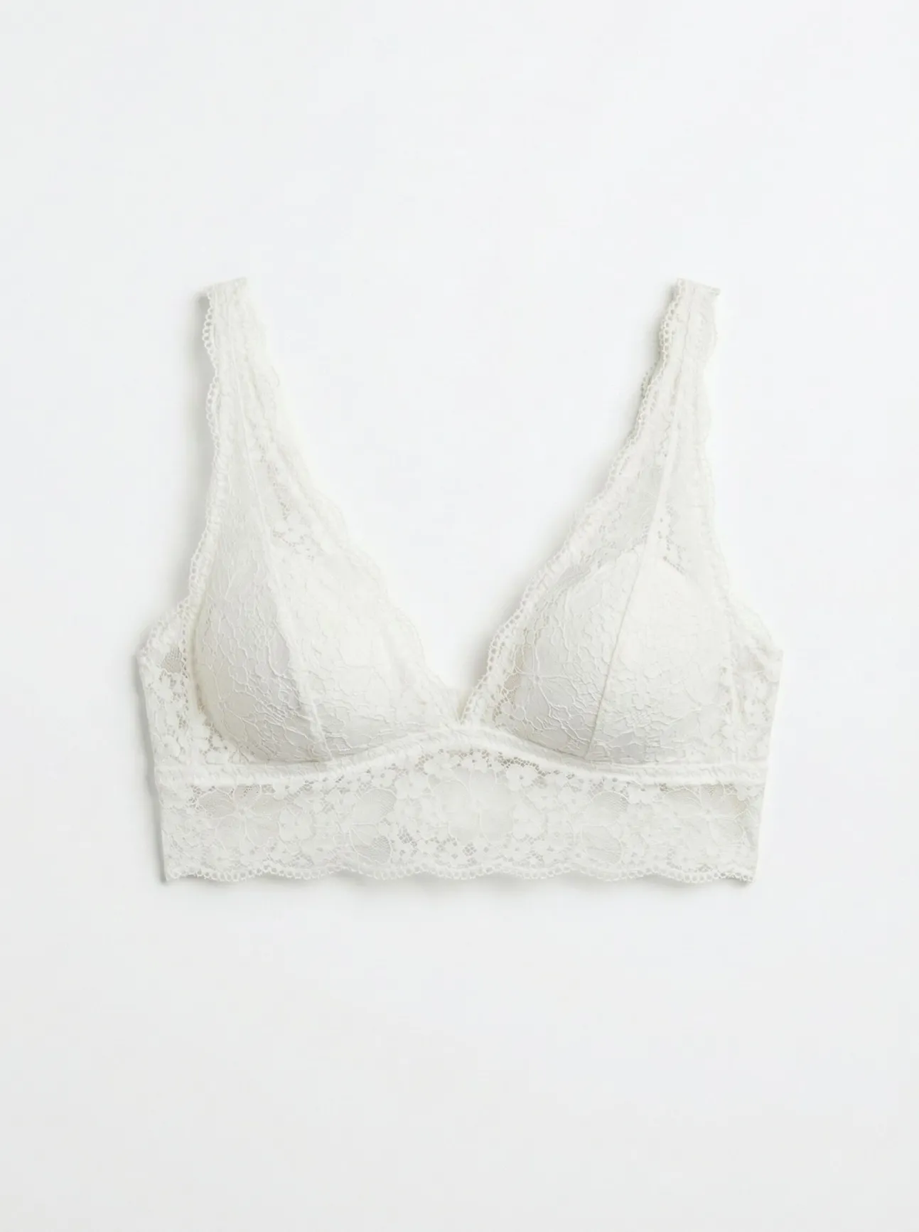 Bralette halter em renda branca
