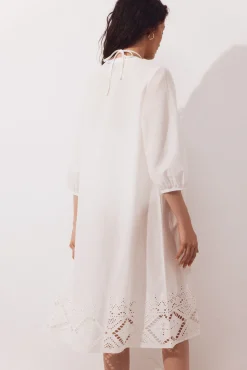 Caftan em algodão bordado