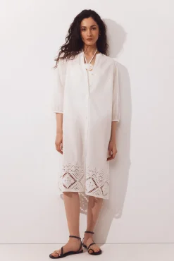 Caftan em algodão bordado
