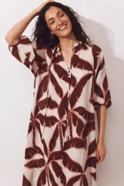 Caftan estampado amplo