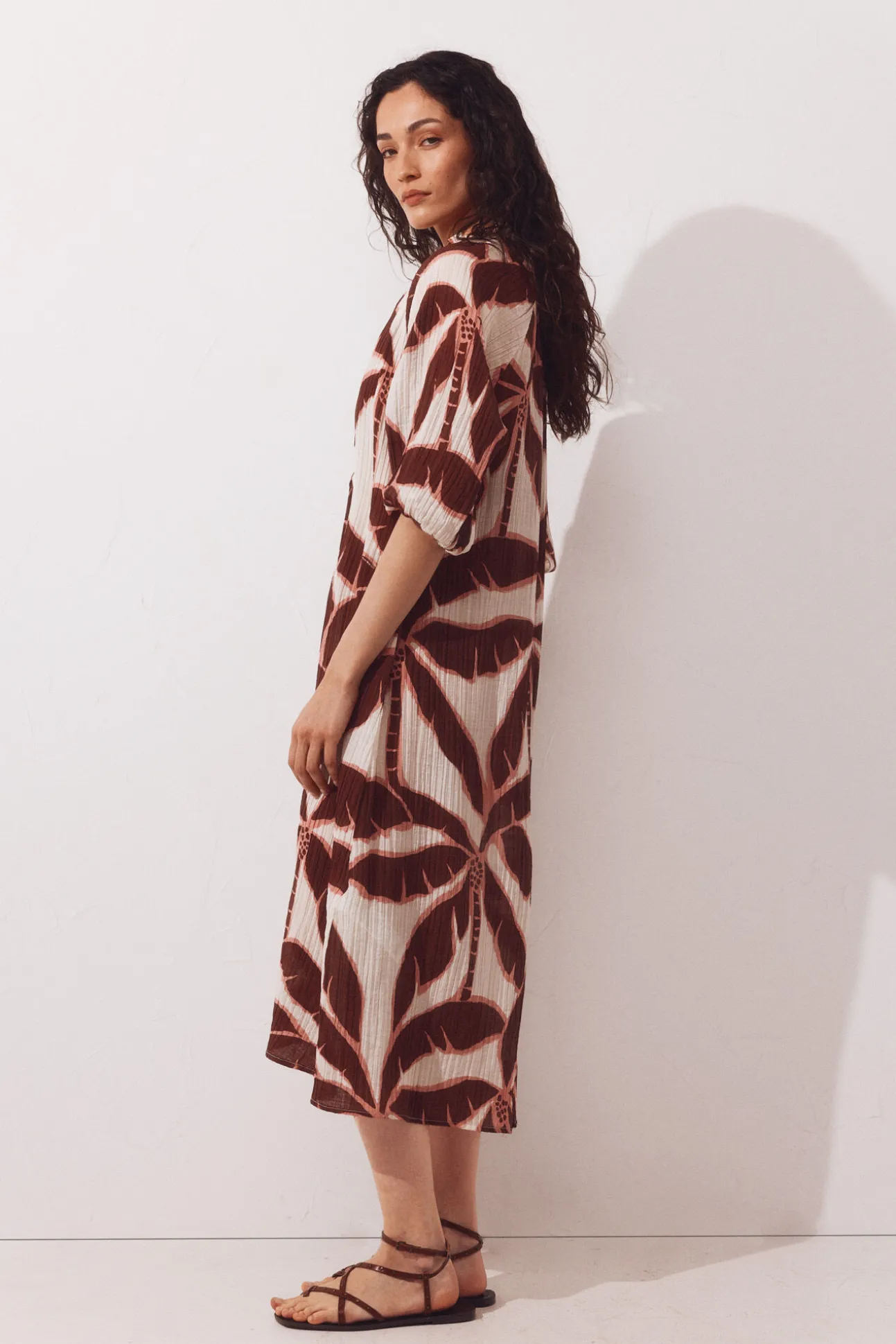Caftan estampado amplo