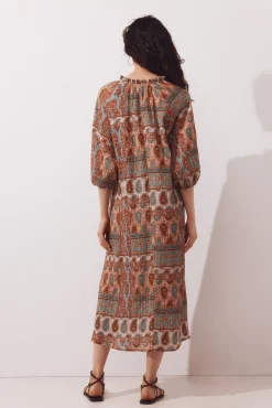 Caftan estampado amplo