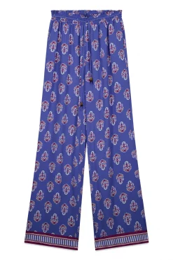 Calça comprida estampada selo azul