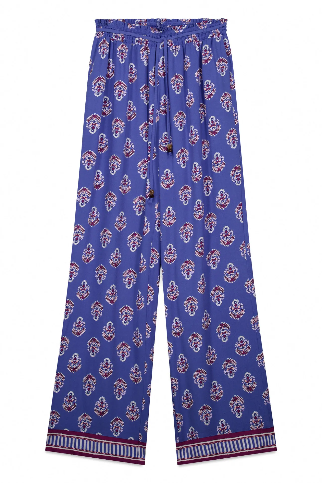 Calça comprida estampada selo azul