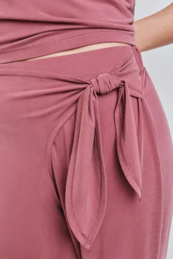 Calça comprida palazzo soft touch grená