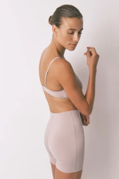 Calça de roupa interior de algodão bege