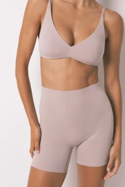 Calça de roupa interior de algodão bege