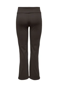 Calça flare com cintura franzida