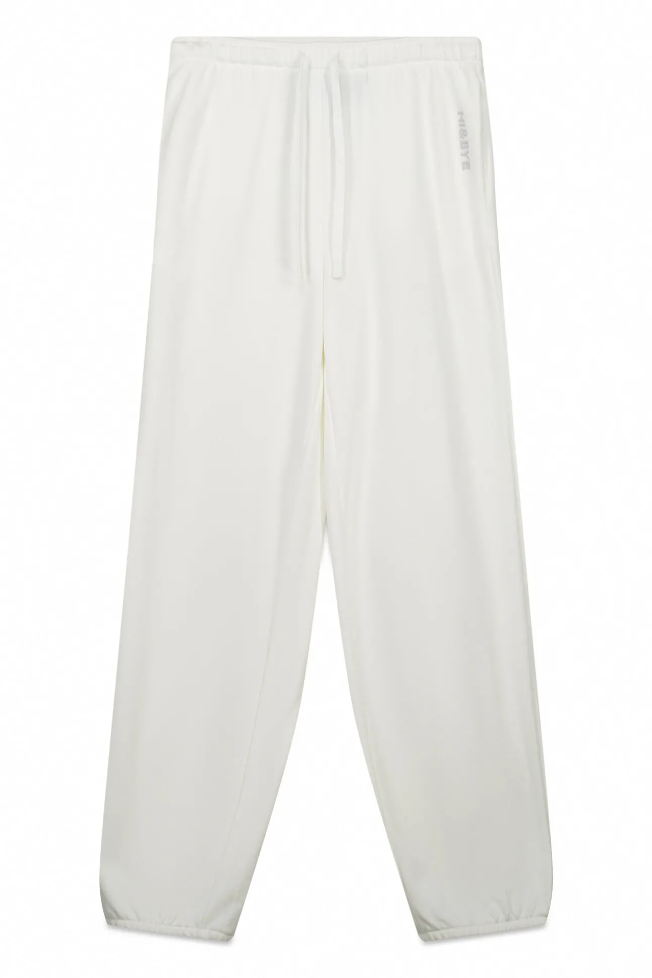 Calça jogger de moletão de algodão branco