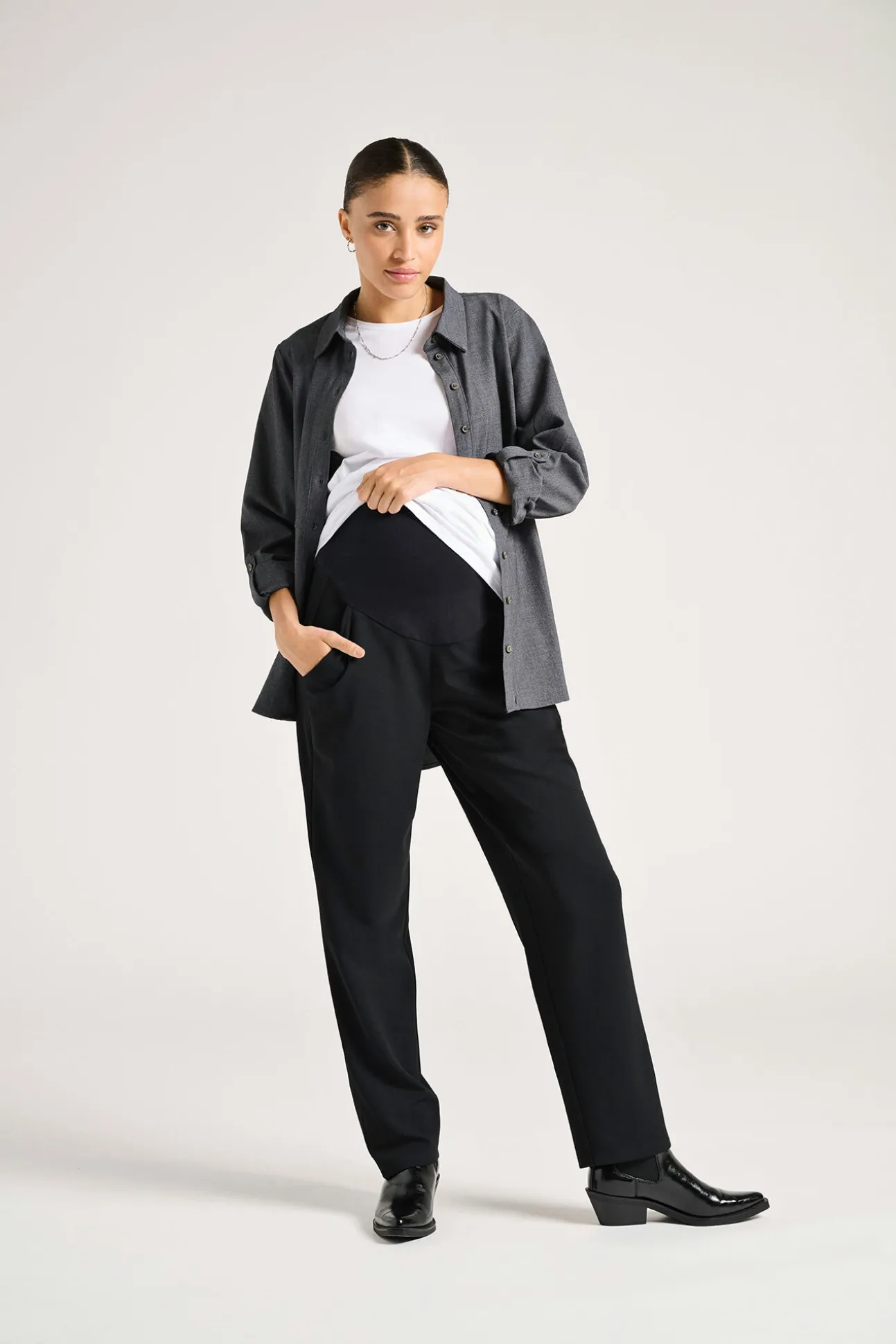 Calça reta para maternity