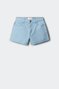 Calções de riscas azuis para menina