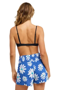 Calções de praia elásticos com flores