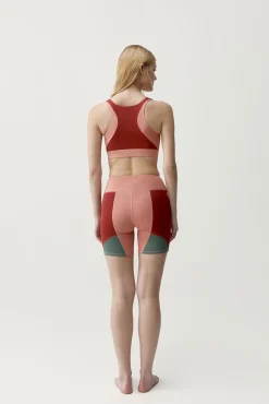 Calções desportivos Darana coral vermelho/verde