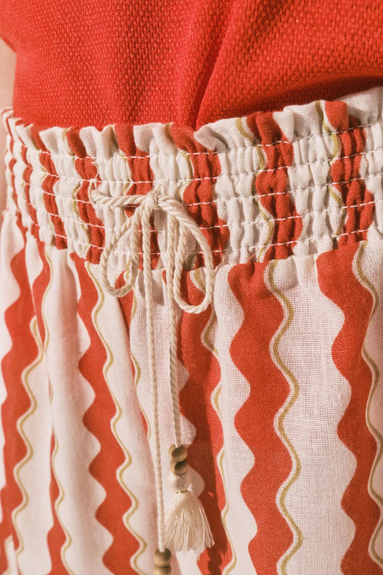 Calções estampados vermelho