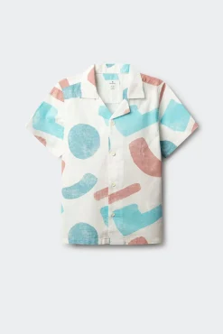 Camisa de manga curta pinceladas para menino