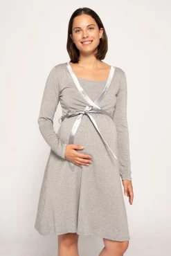 Camisa de dormir amamentação com estampado de gravata