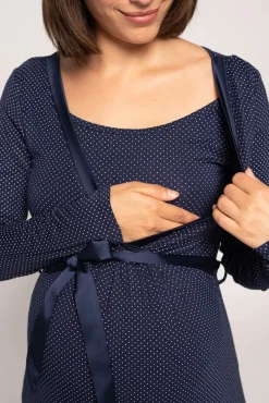 Camisa de dormir amamentação com estampado de gravata