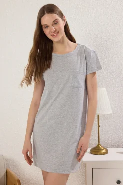Camisa de dormir curta em algodão