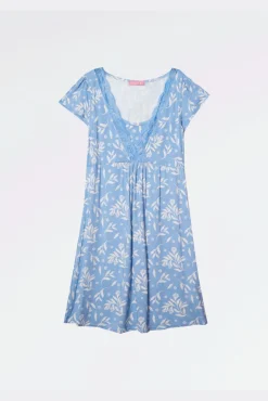 Camisa de dormir pré-mamã estampada de flores