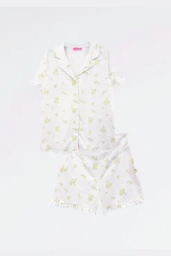Camisa de dormir pré-mamã estampada de flores