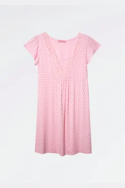 Camisa de dormir pré-mamã estampada gravataria