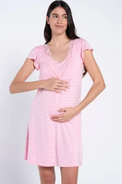 Camisa de dormir pré-mamã estampada gravataria