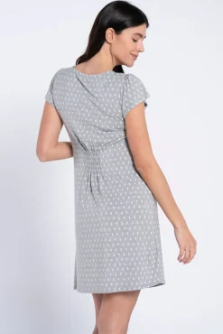 Camisa de dormir pré-mamã estampada gravataria