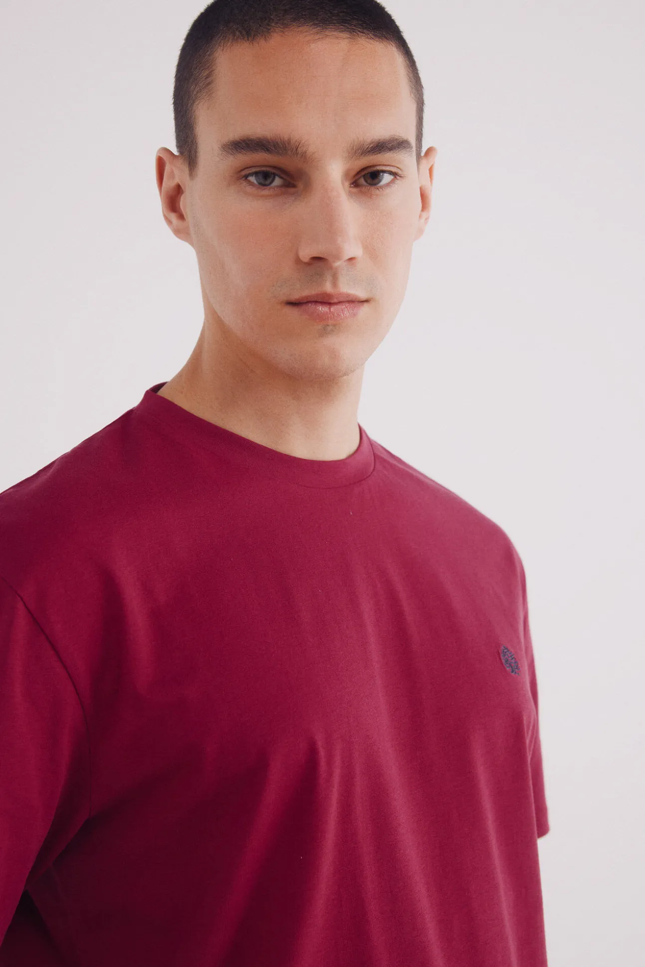 Camiseta básica com gola redonda