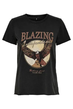 Camiseta com estampado e manga curta
