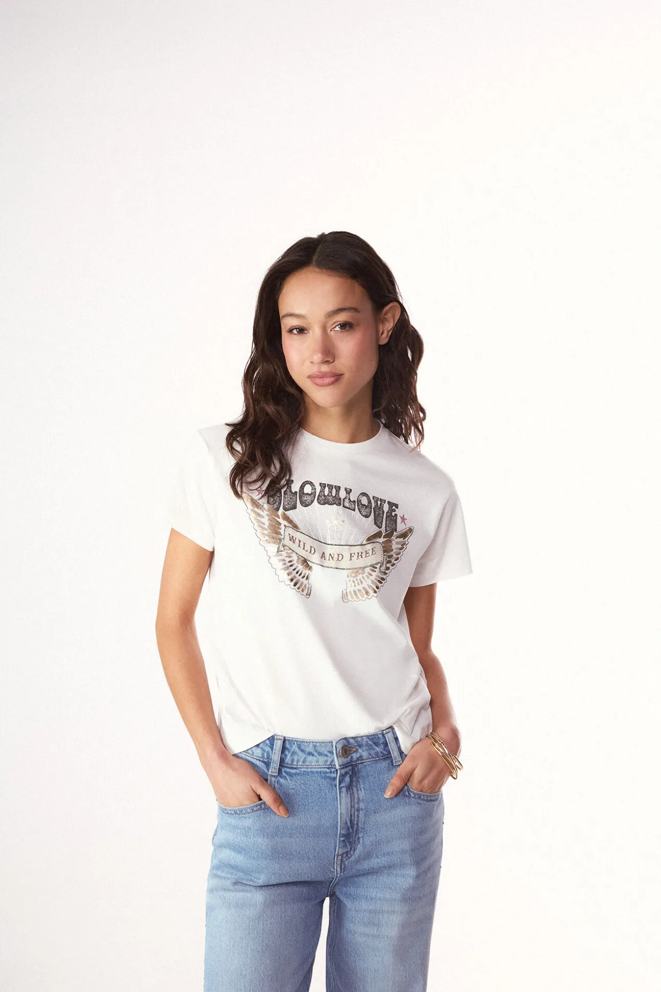 Camiseta slowlove estampada