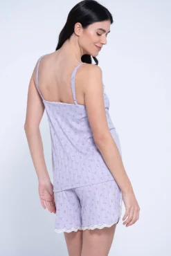 Camisola de amamentação de alças florida
