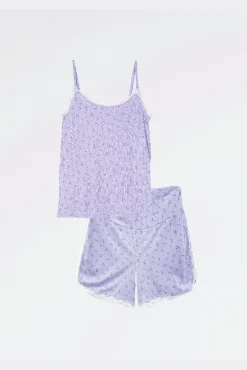 Camisola de amamentação de alças florida