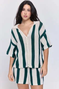 Camisola de malha estampada