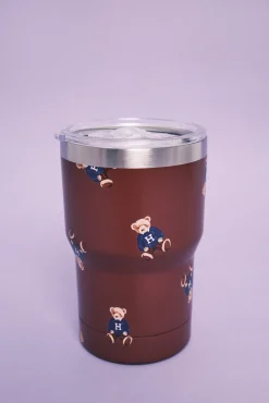 Caneca térmica com logo grená