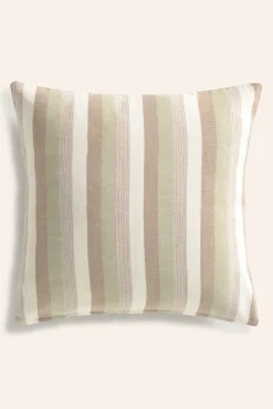 Capa de almofada em algodão às riscas verdes Luxor 60x60