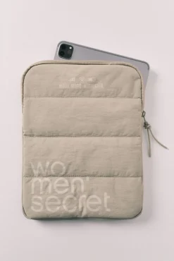 Capa tablet acolchoada com logo verde