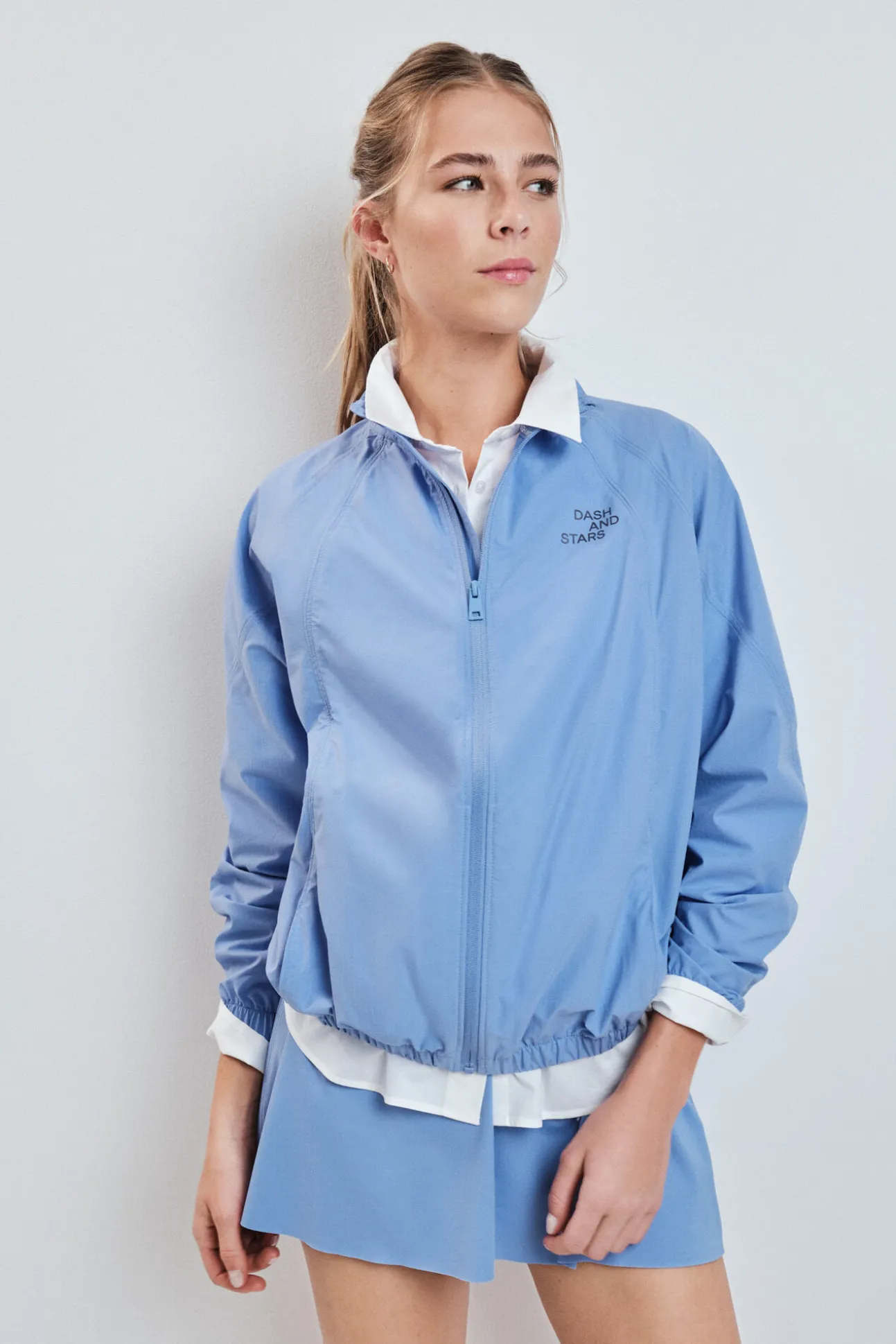 Casaco corta-vento bomber azul