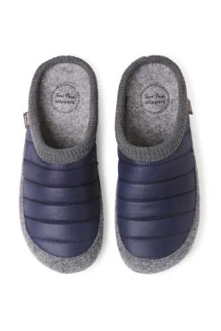Chinelo para homem estilo tamanco feito de feltro e tecido acolchoado