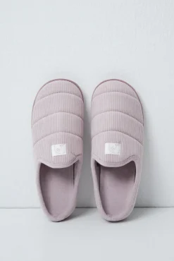Chinelos de quarto com sola acolchoada rosa