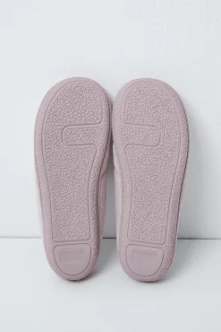 Chinelos de quarto com sola acolchoada rosa